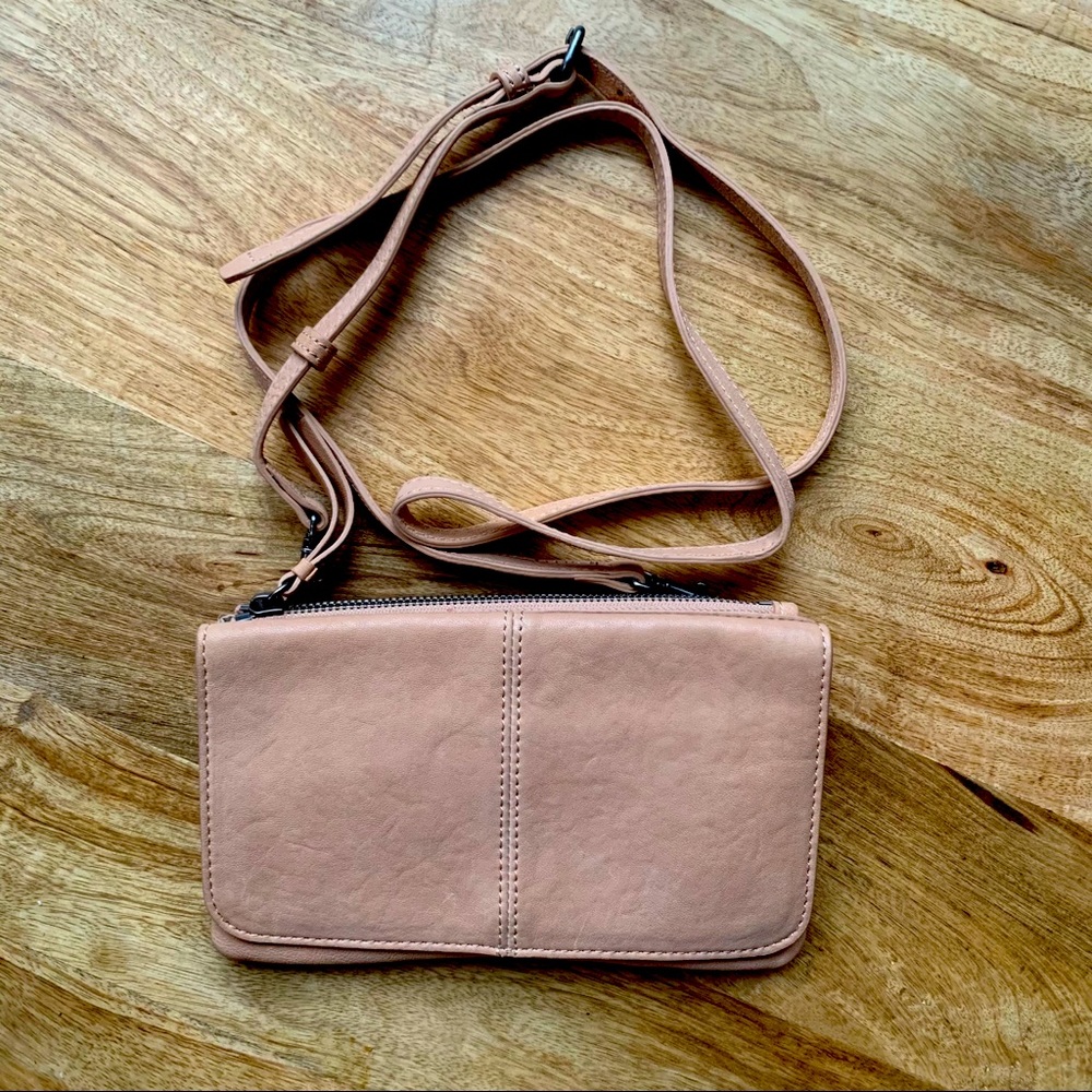 Lucky Brand Convertible Leather Clutch/Crossbody